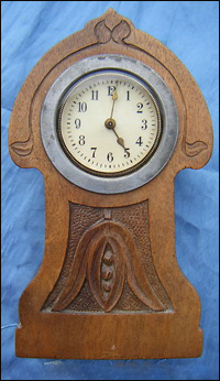 arts craft oak clock
